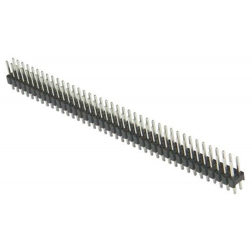 Pin header 2x40 pin 2.54mm pitch zwart